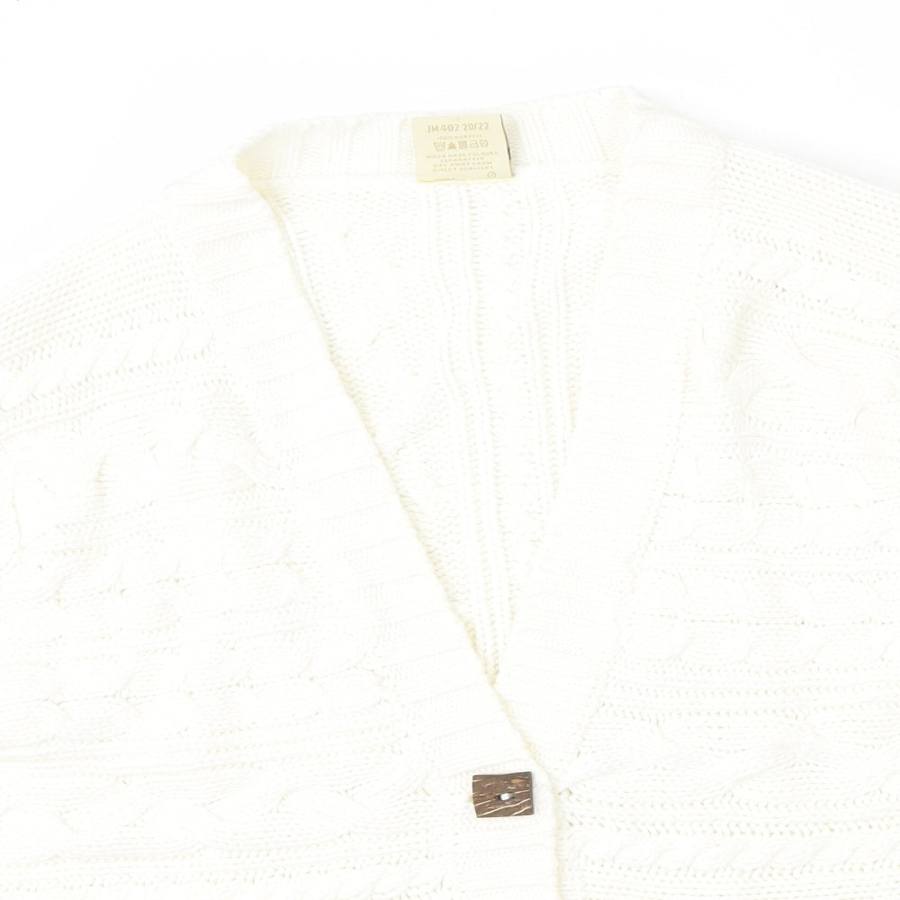 Being Casual Womens Beige V-Neck  Acrylic Cardigan Jumper Size 20