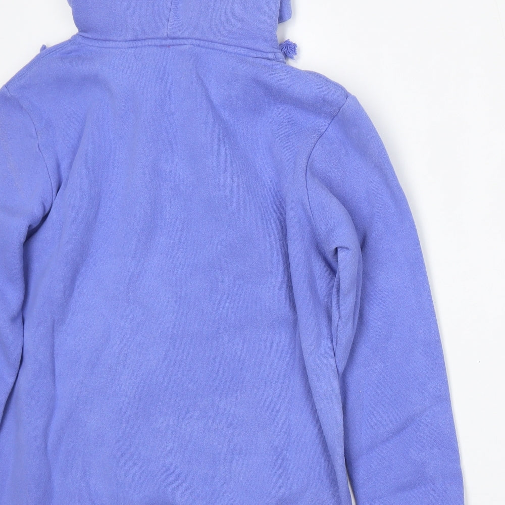 Disney Womens Blue  Cotton Pullover Hoodie Size S  Tie