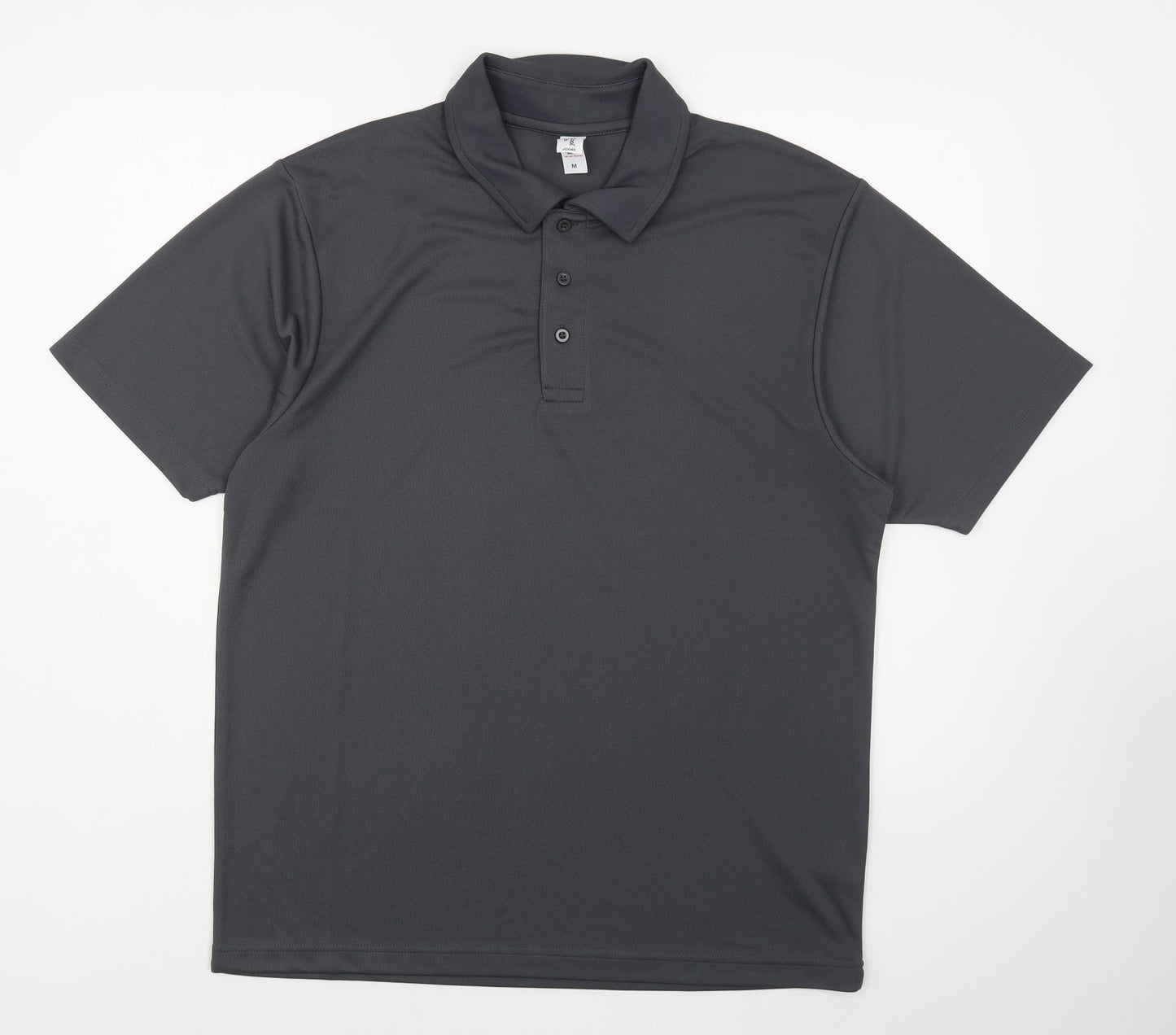 Just Cool Mens Grey  Polyester  Polo Size M Collared Button