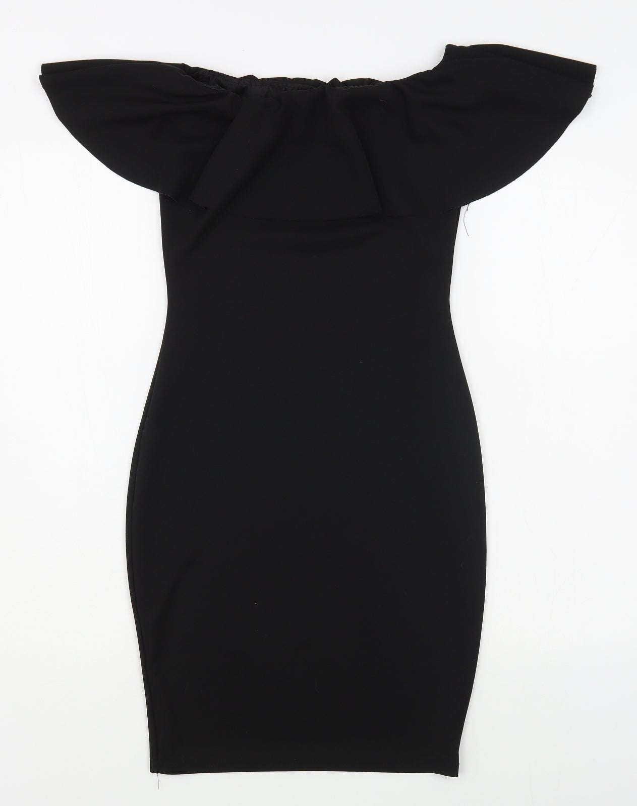 Preworn Womens Black  Polyester Bodycon  Size 8  Square Neck Pullover