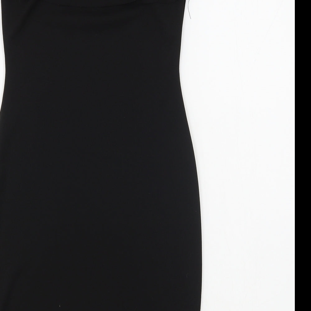 Preworn Womens Black  Polyester Bodycon  Size 8  Square Neck Pullover