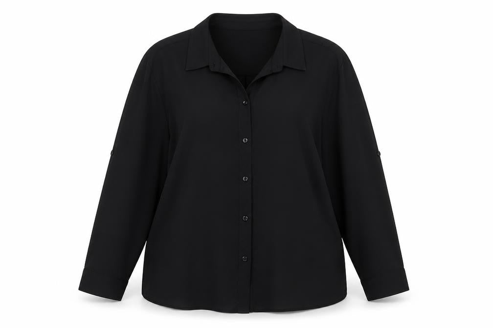 Lipsy Womens Black  Polyester Basic Button-Up Size 12 Collared