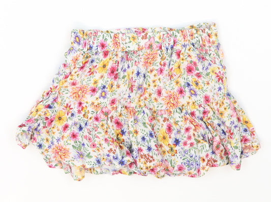 Matalan Girls Pink Floral Viscose Skater Skirt Size 4 Years  Regular