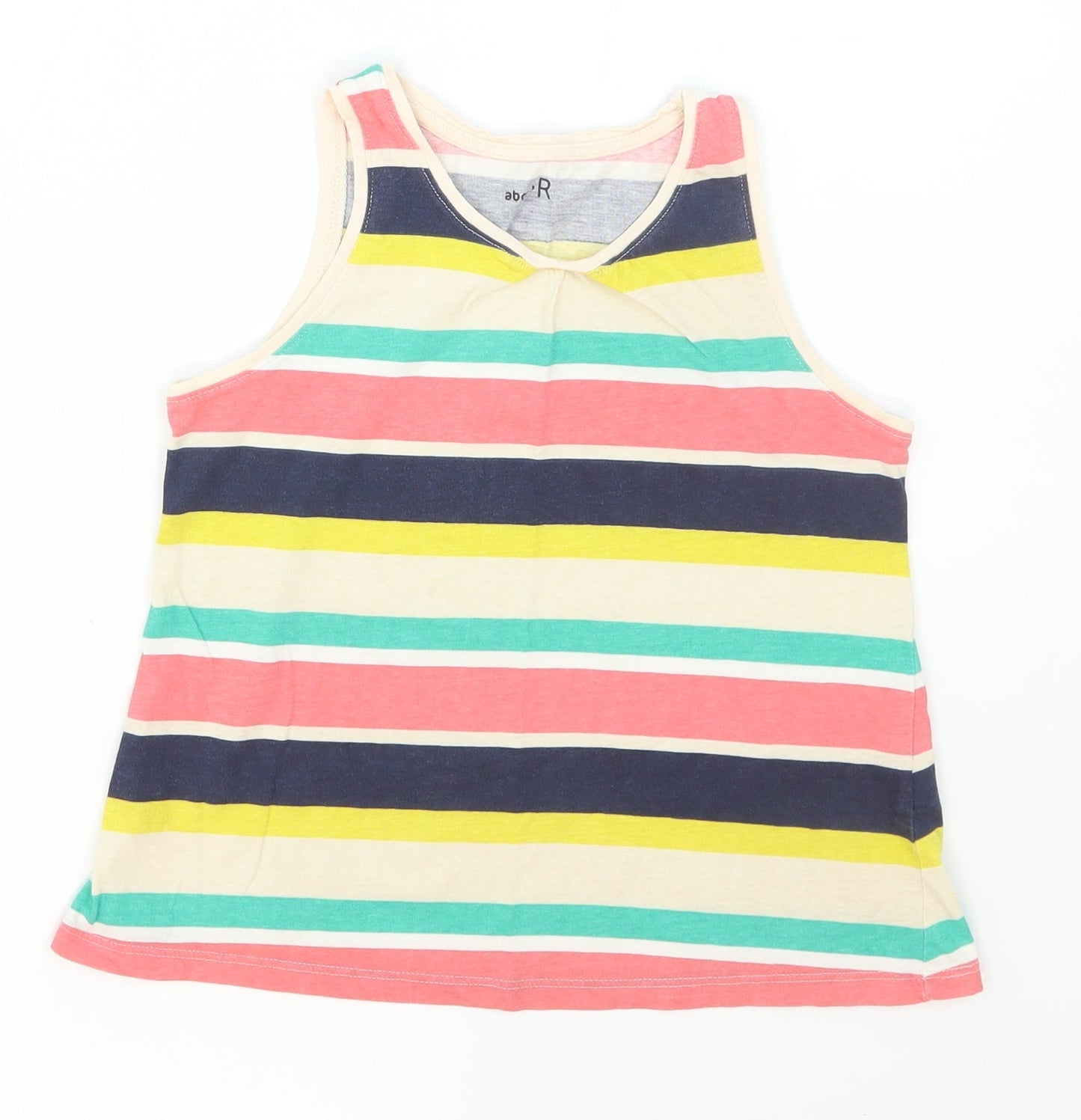 La Redoute Girls Multicoloured Striped Cotton Basic Tank Size 8 Years Round Neck Pullover