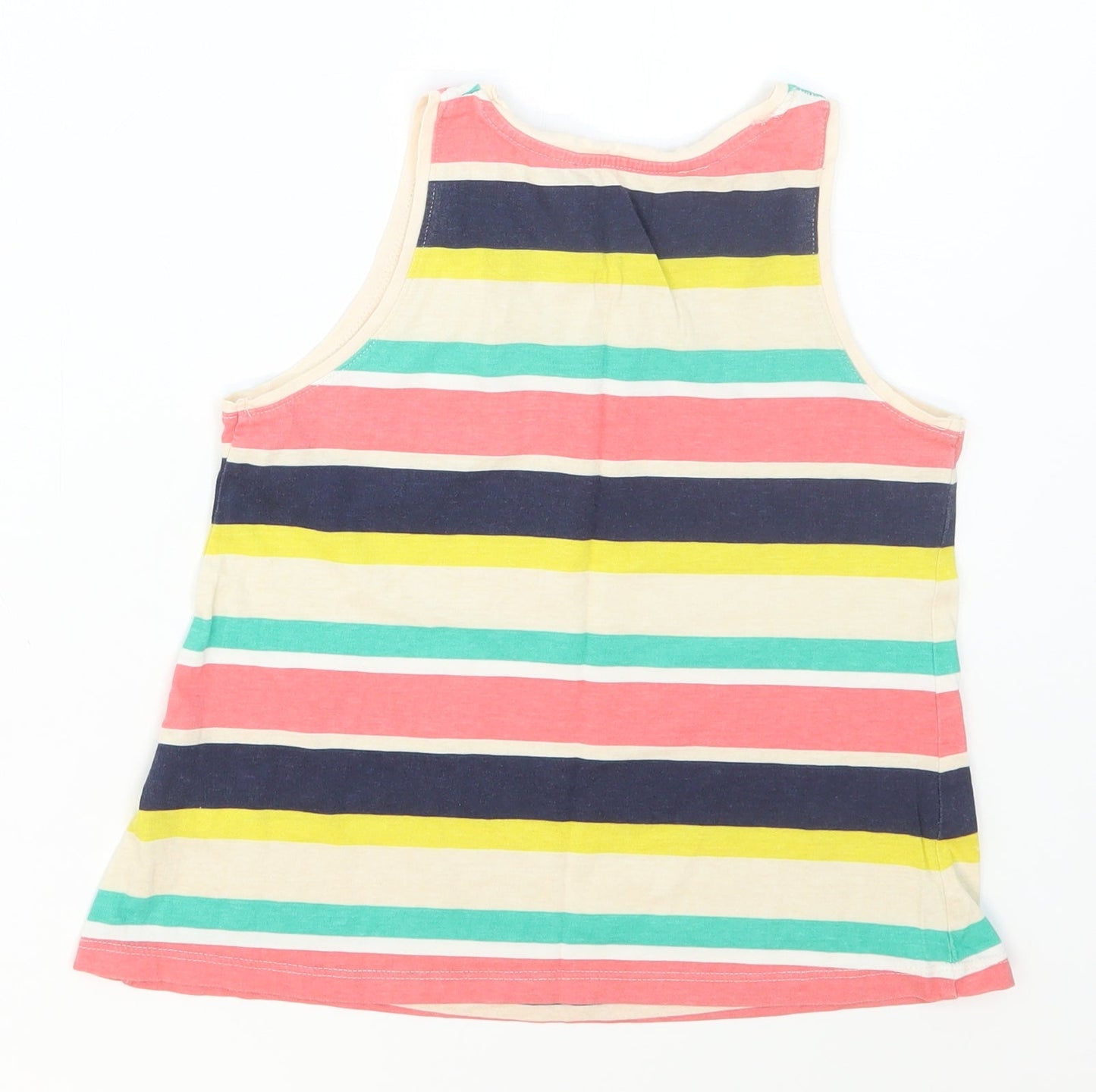 La Redoute Girls Multicoloured Striped Cotton Basic Tank Size 8 Years Round Neck Pullover