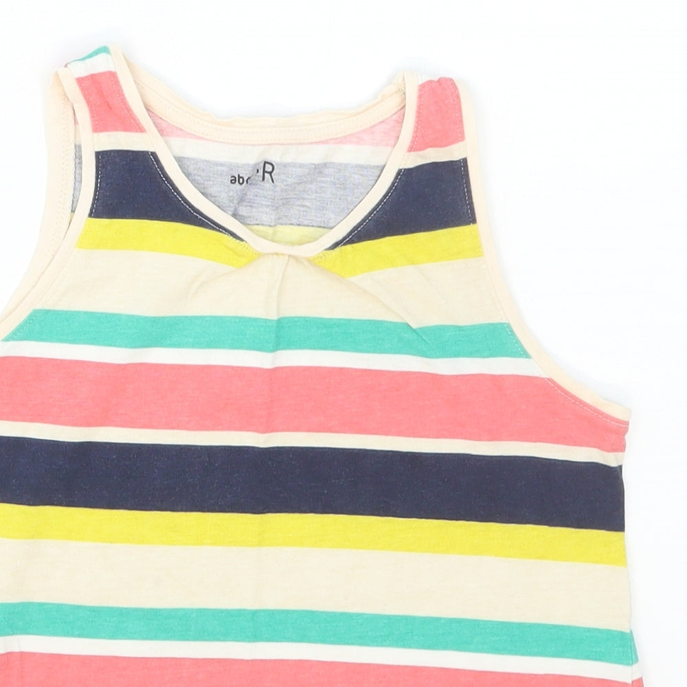 La Redoute Girls Multicoloured Striped Cotton Basic Tank Size 8 Years Round Neck Pullover