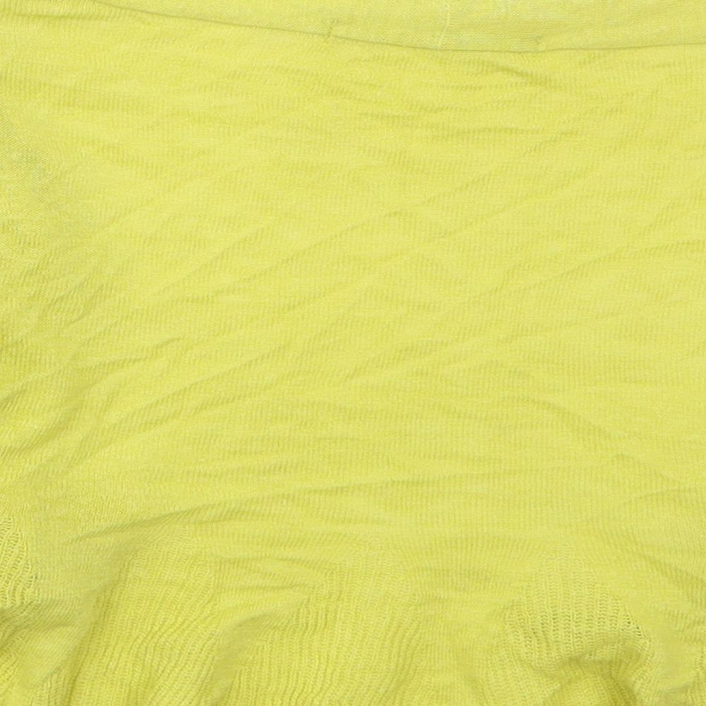 Marks and Spencer Womens Yellow V-Neck  Linen Cardigan Jumper Size 10