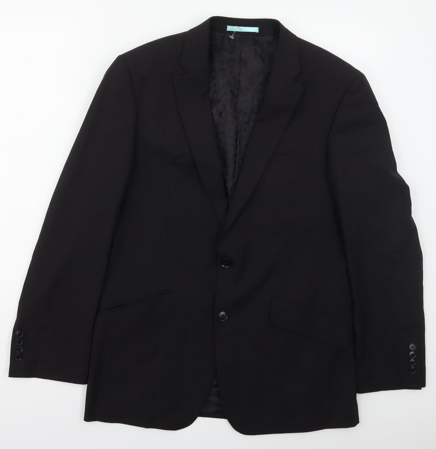 NEXT Mens Black Striped Wool Jacket Suit Jacket Size 38