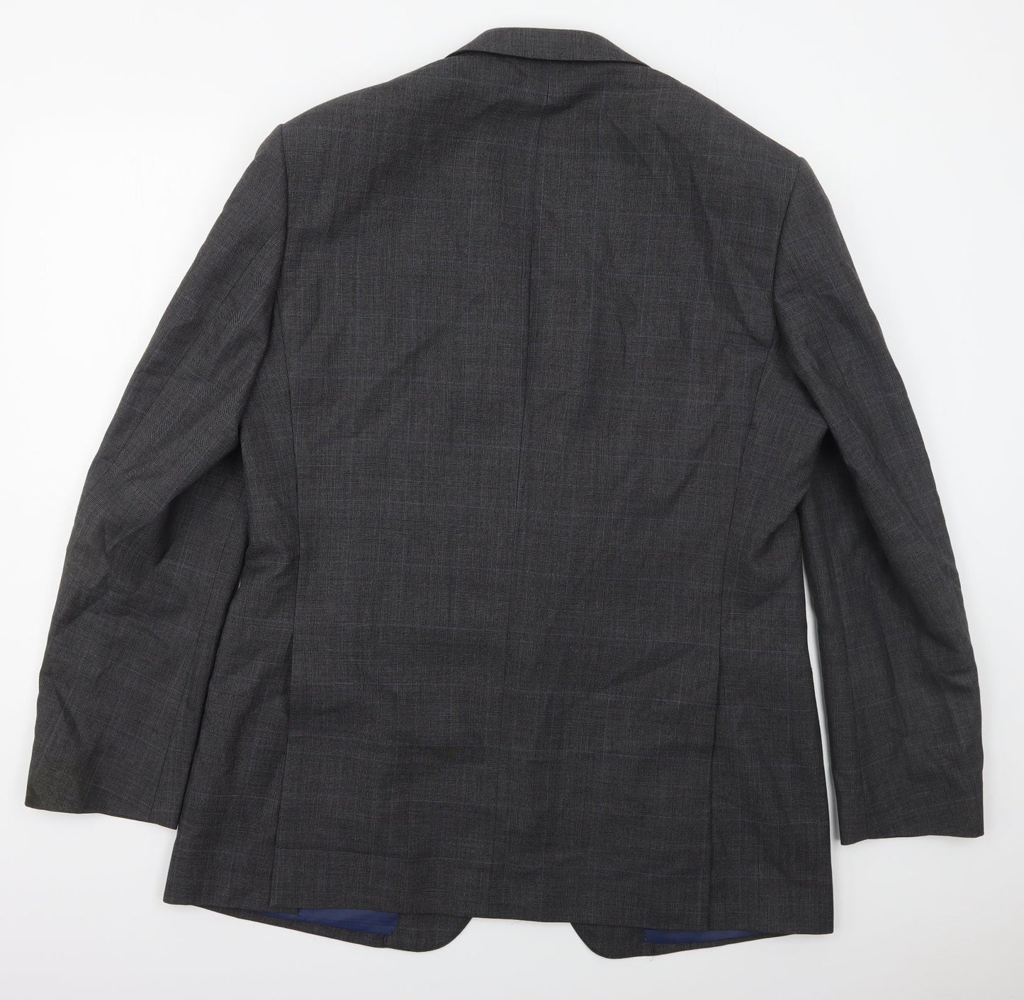 Marks and Spencer Mens Grey Check Wool Jacket Suit Jacket Size 42