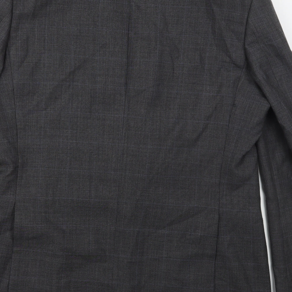 Marks and Spencer Mens Grey Check Wool Jacket Suit Jacket Size 42
