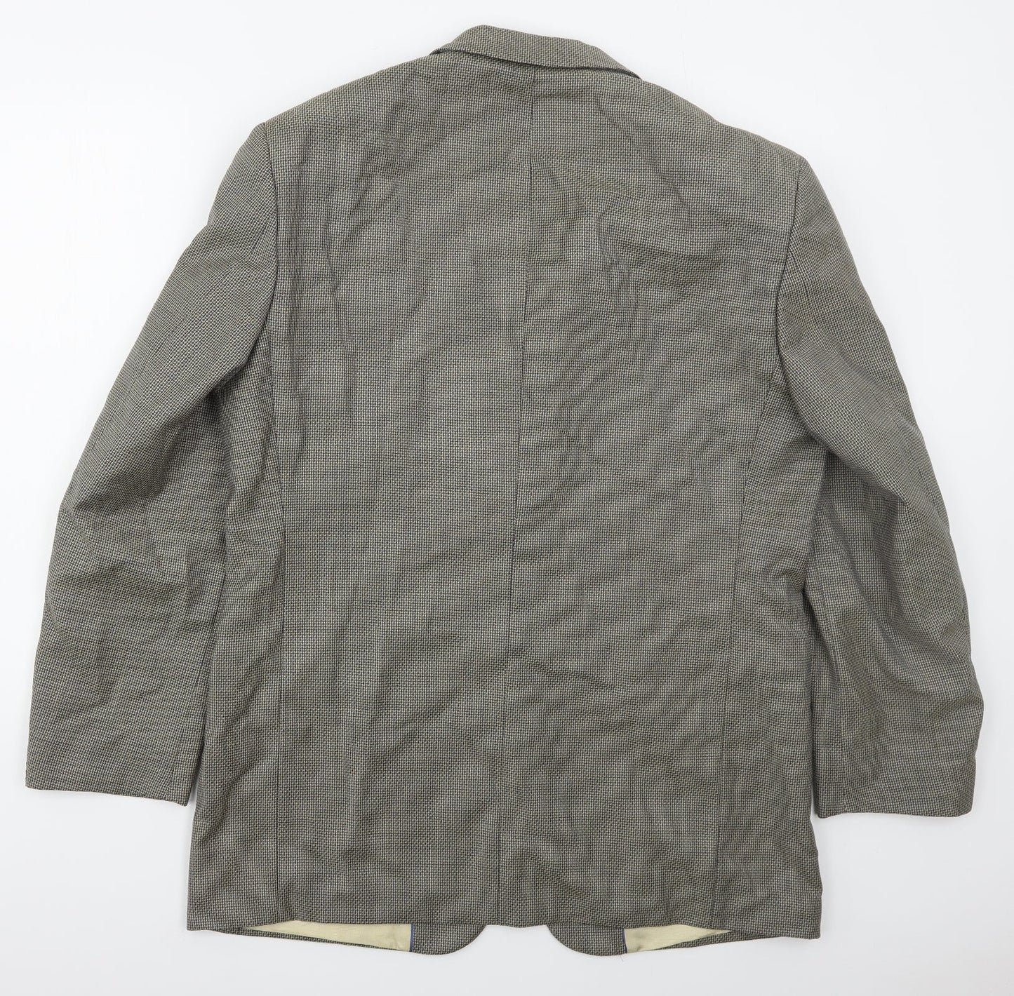 Douglas Mens Beige Houndstooth Wool Jacket Suit Jacket Size 40