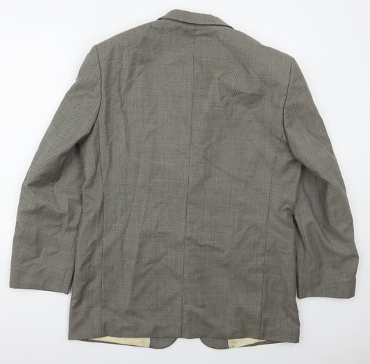 Douglas Mens Beige Houndstooth Wool Jacket Suit Jacket Size 40