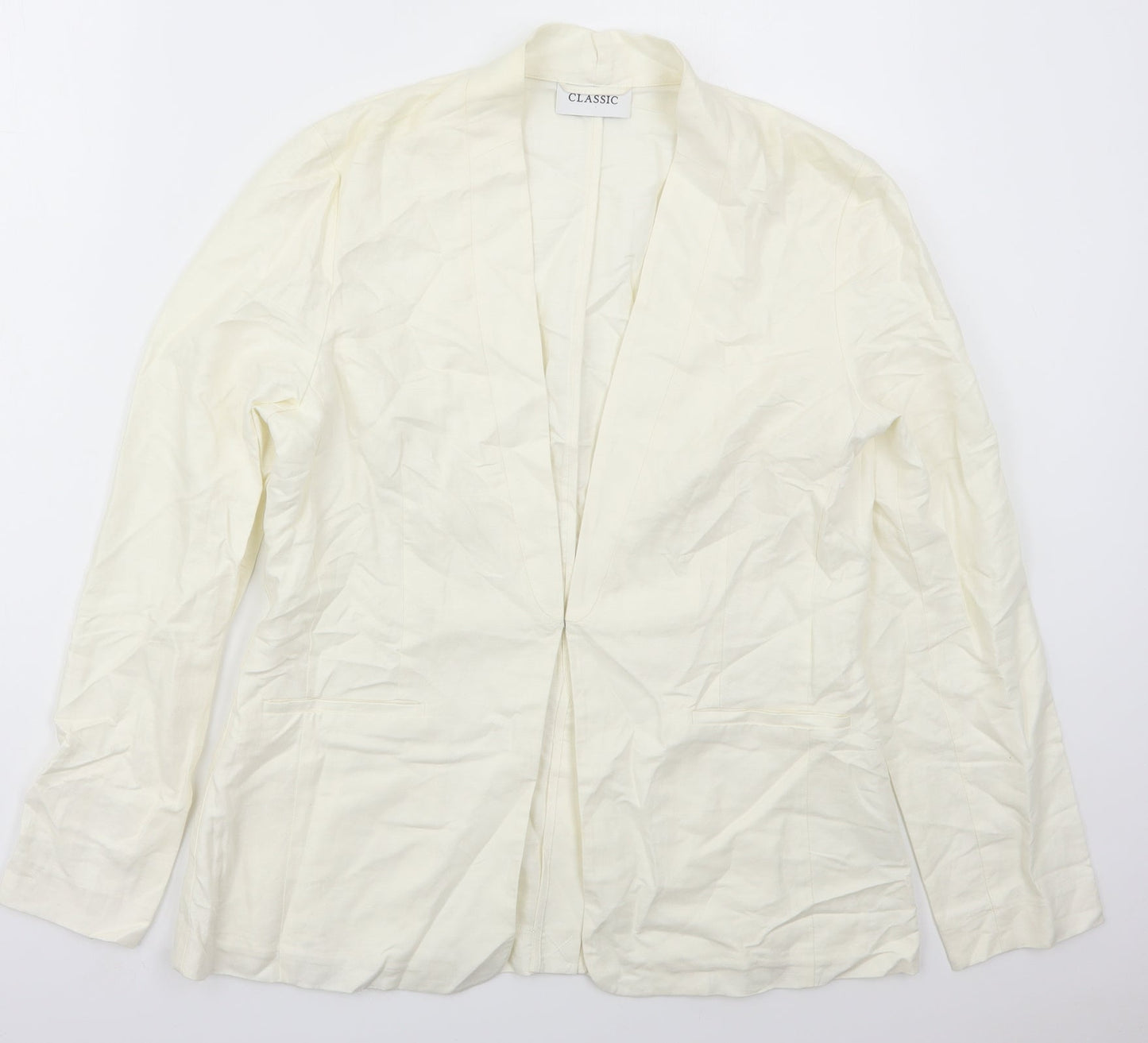Marks and Spencer Womens Ivory   Jacket  Size 12  Hook & Eye