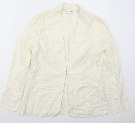 Marks and Spencer Womens Ivory   Jacket  Size 12  Hook & Eye