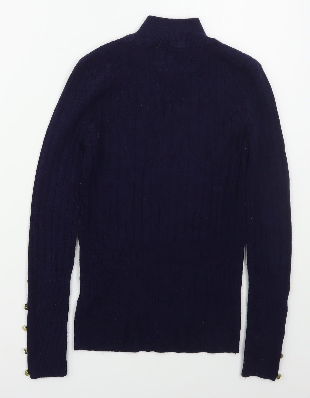 Marks and Spencer Womens Black Mock Neck  Viscose Pullover Jumper Size 6