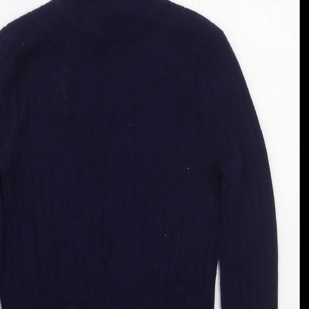 Marks and Spencer Womens Black Mock Neck  Viscose Pullover Jumper Size 6