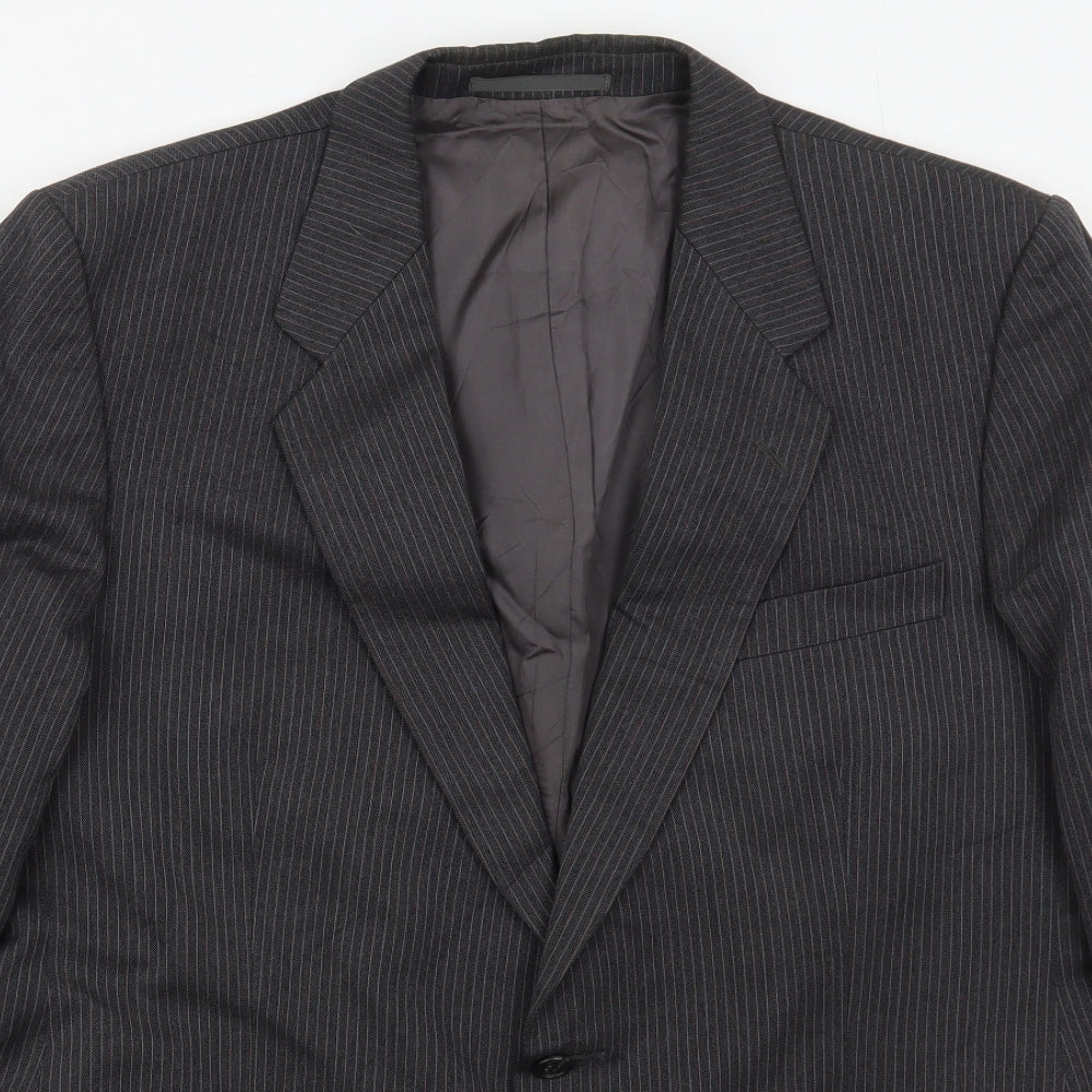 St Michael Mens Grey Striped Wool Jacket Suit Jacket Size 42