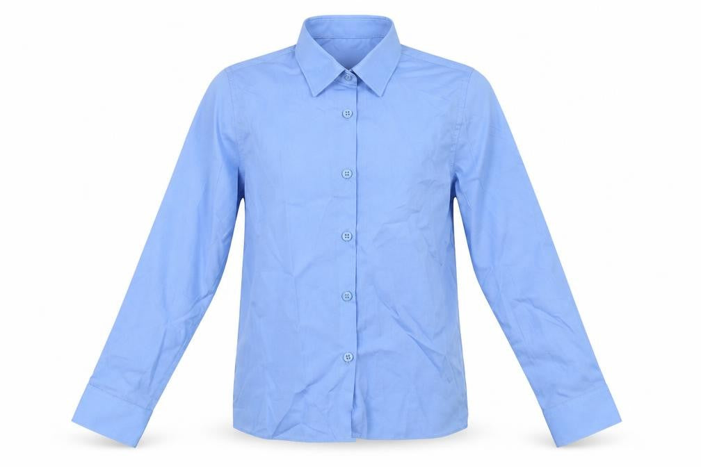 Marks and Spencer Boys Blue  Polyester Basic Button-Up Size 8-9 Years Collared Button