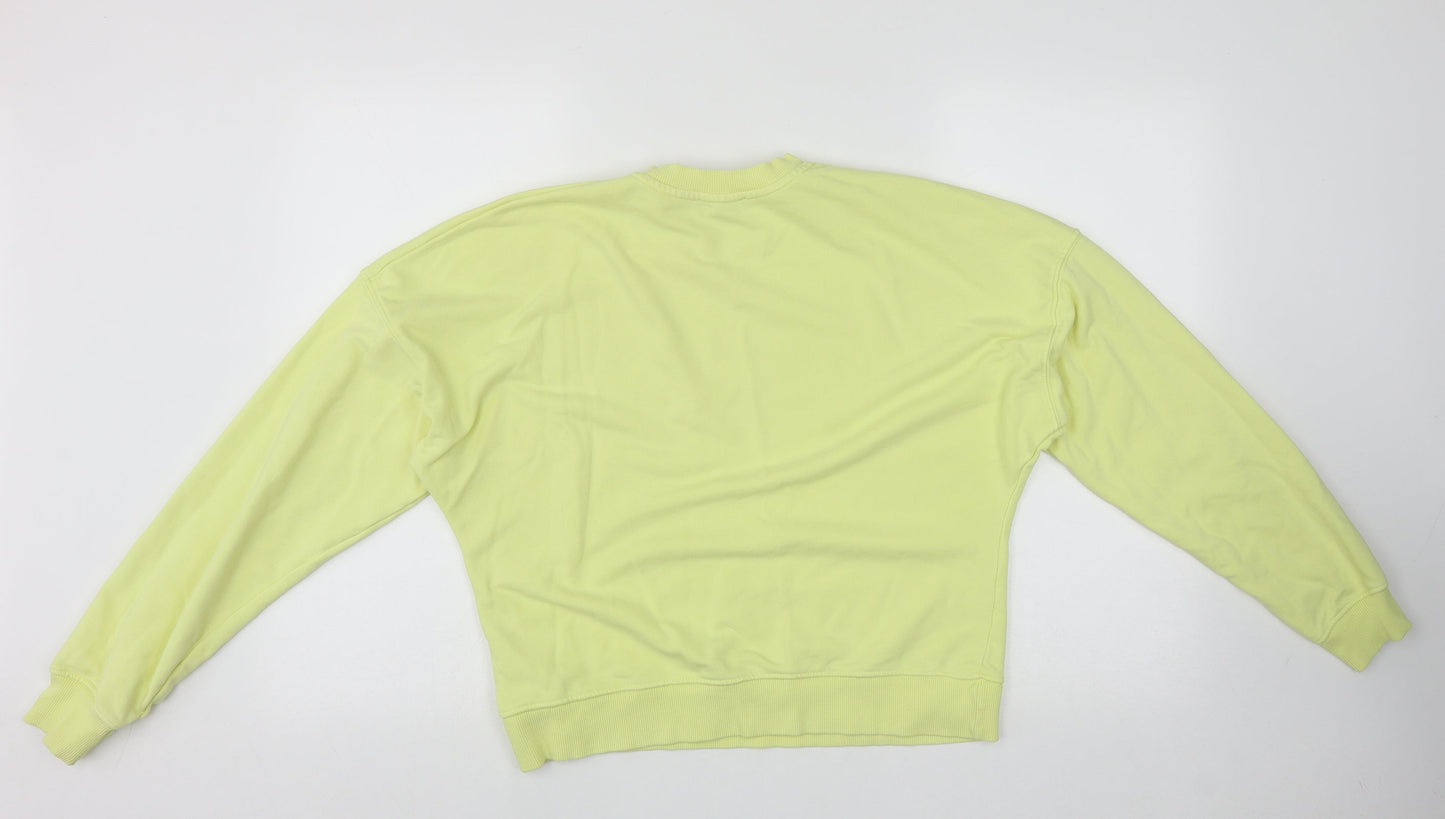 New Look Womens Yellow Round Neck  Cotton Pullover Jumper Size S