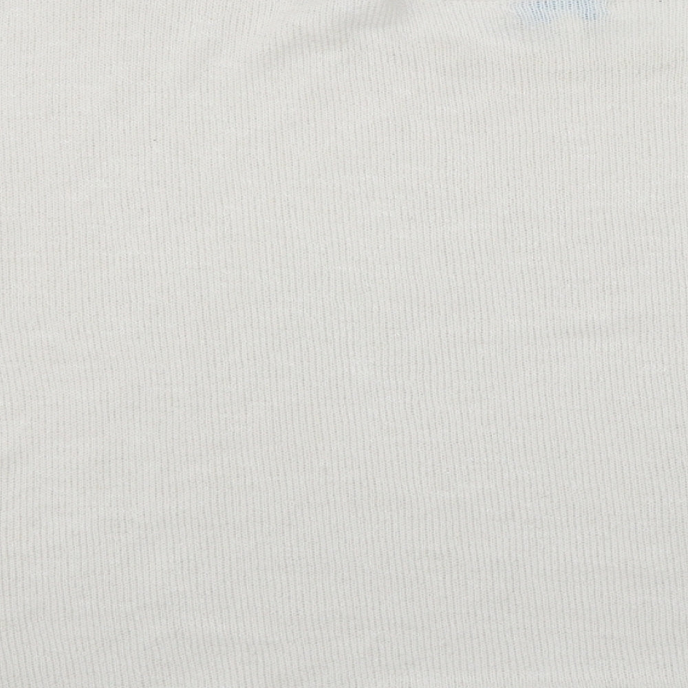 Blue Vanilla Womens White Scoop Neck  Polyester Pullover Jumper Size S