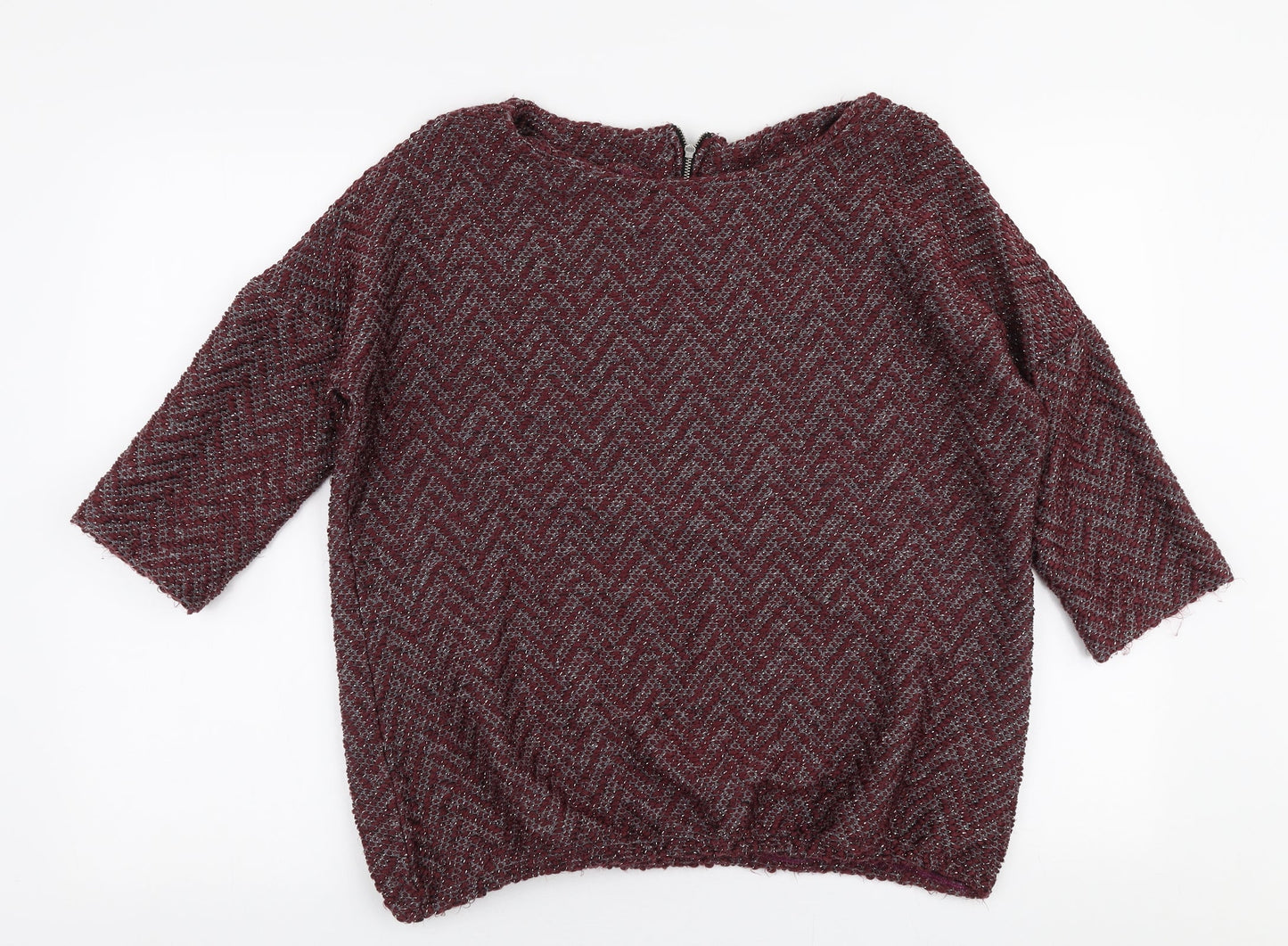 NEXT Womens Red Round Neck  Acrylic Pullover Jumper Size 14
