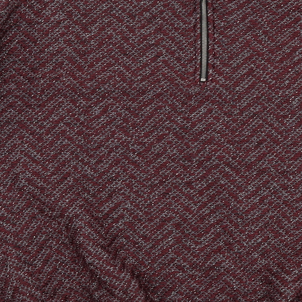 NEXT Womens Red Round Neck  Acrylic Pullover Jumper Size 14