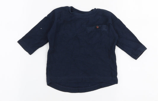 NEXT Boys Blue  100% Cotton Pullover T-Shirt Size 3-6 Months Round Neck Pullover