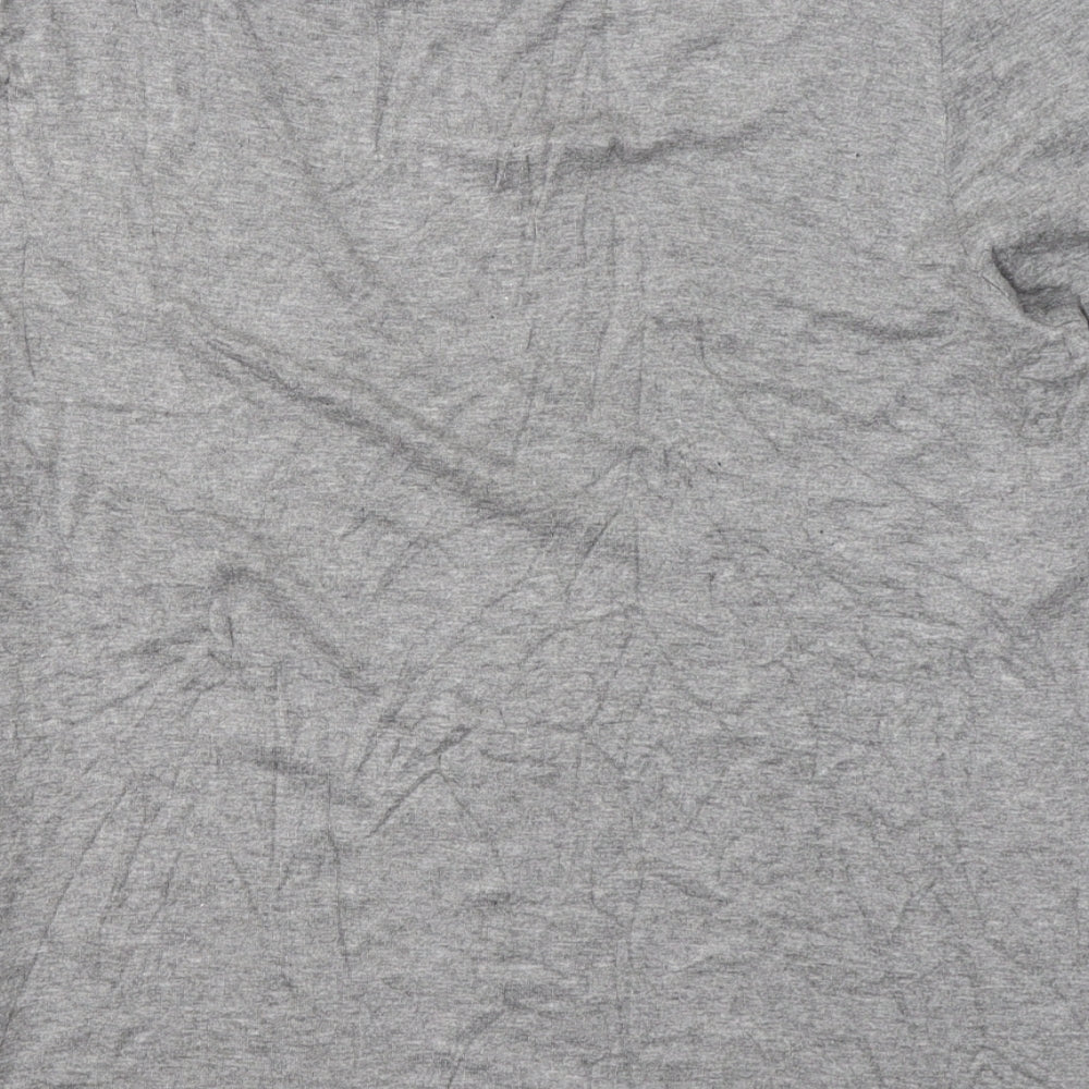 text. Womens Grey  Viscose Jersey Blouse Size M Round Neck