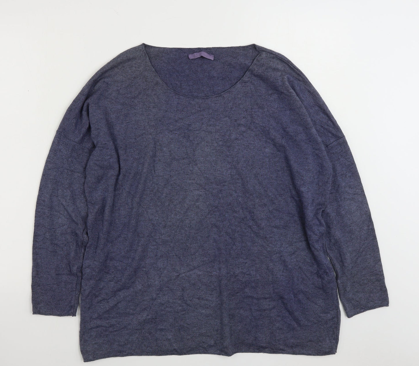 LV CLOTHING  Womens Blue Scoop Neck  Viscose Pullover Jumper Size L
