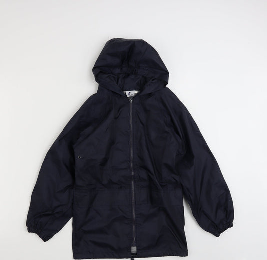 TruTex Boys Blue   Rain Coat Jacket Size L  Zip