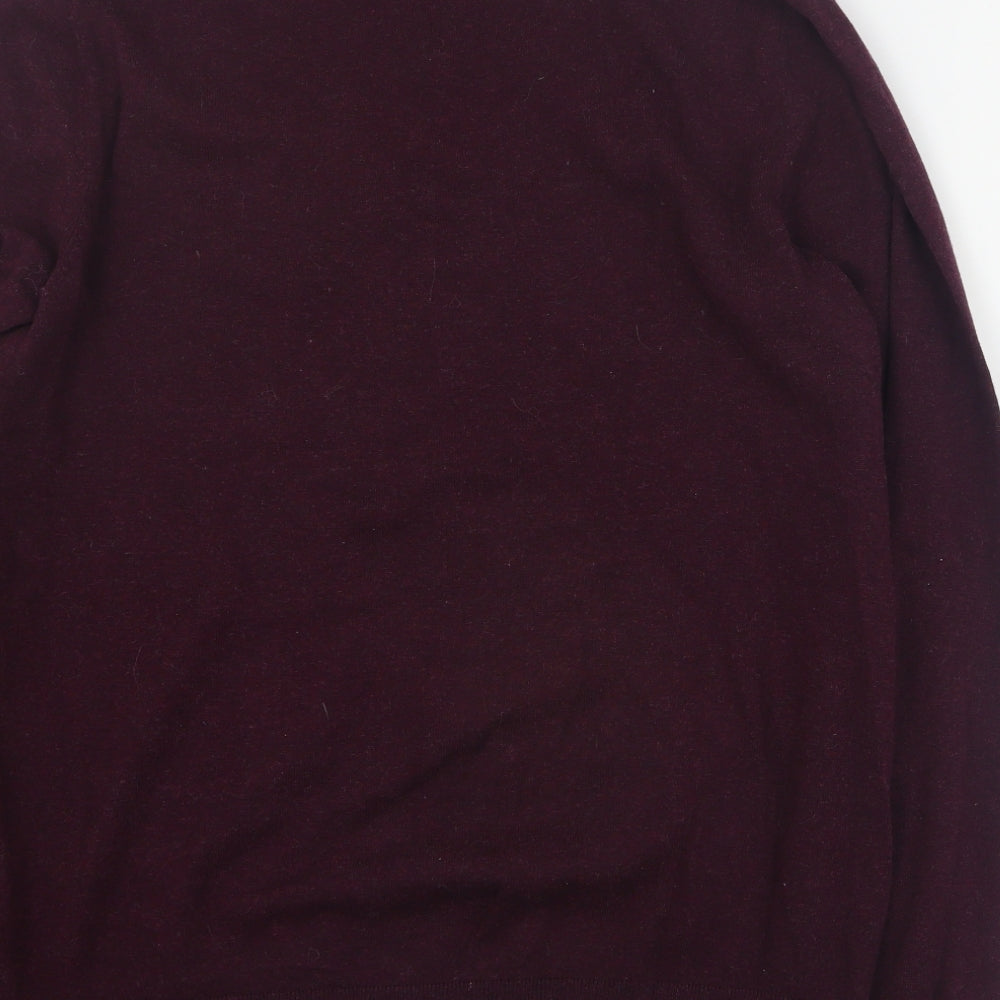 Burton Mens Purple V-Neck  Cotton Pullover Jumper Size M