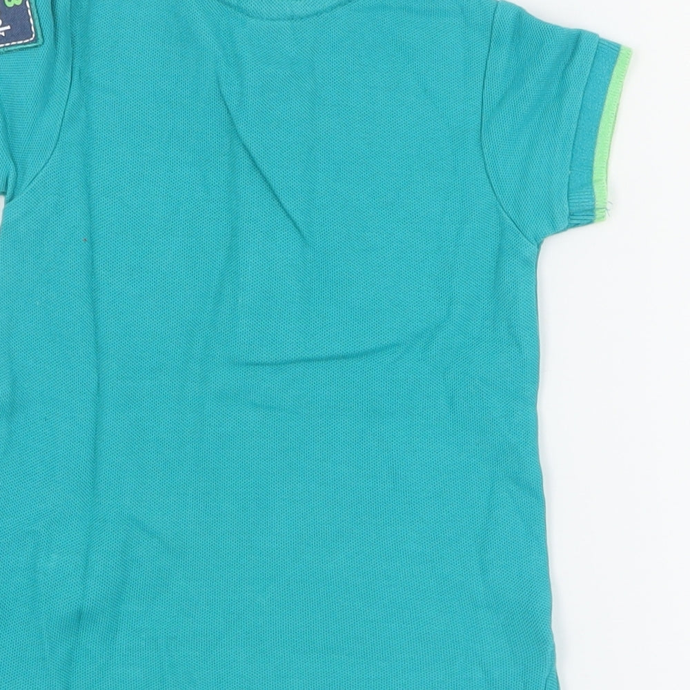 Dopo Dopo Baby Green  100% Cotton Basic Polo Size 6-9 Months Collared Button