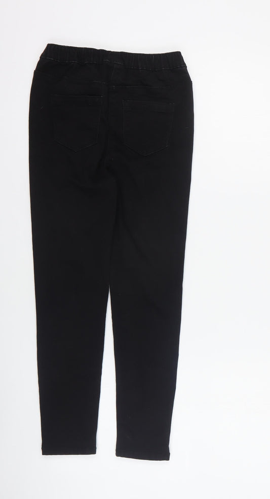Matalan Girls Black  Cotton Skinny Jeans Size 9 Months  Regular Pullover