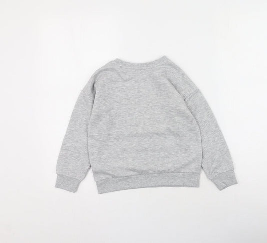 Primark Girls Grey  Cotton Pullover Sweatshirt Size 6-7 Years