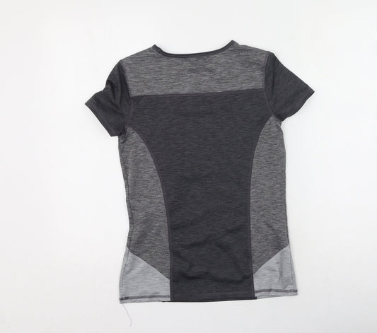 Soluxe Womens Grey  Polyester Basic Casual Size S Round Neck