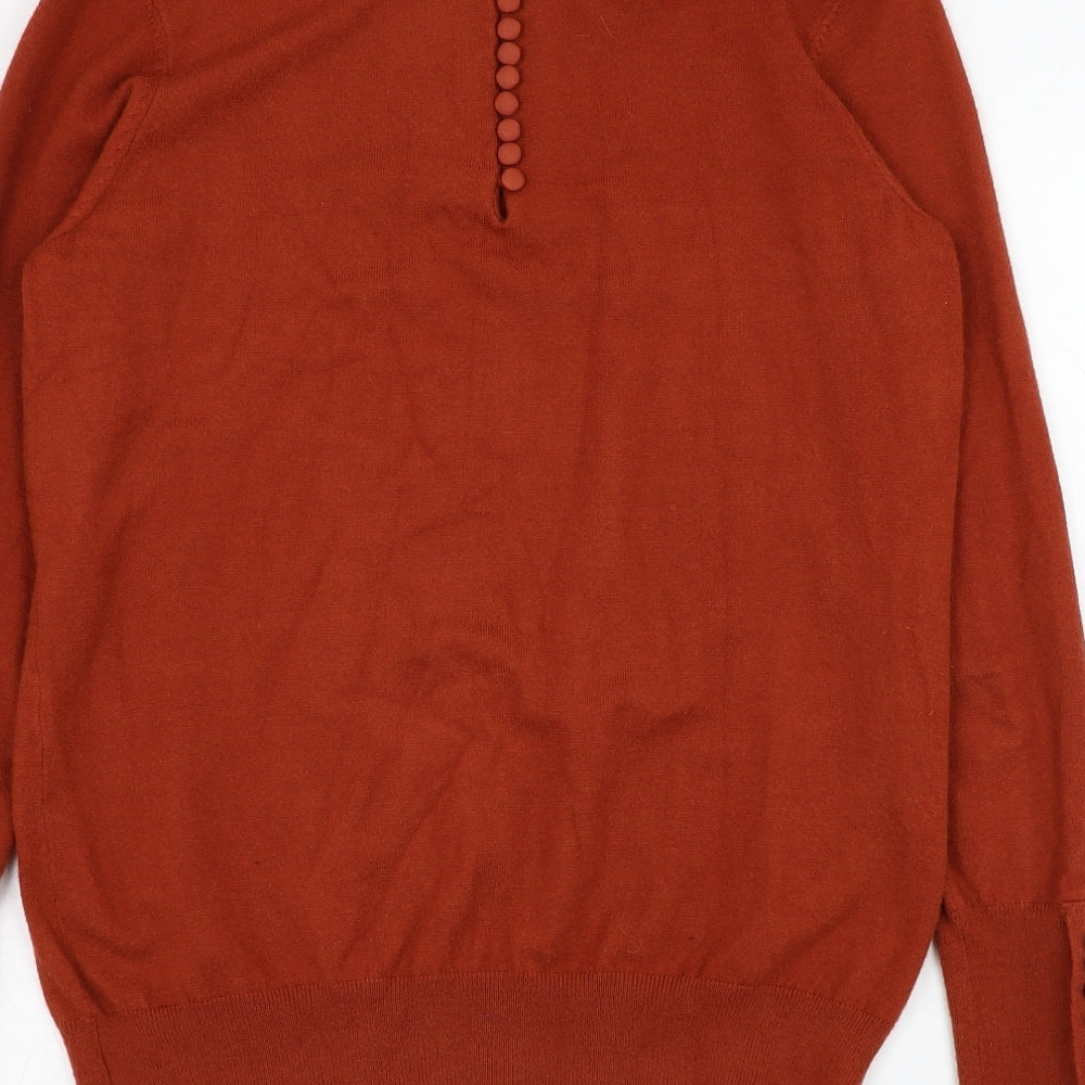 Savida Womens Brown Round Neck  Viscose Pullover Jumper Size 12
