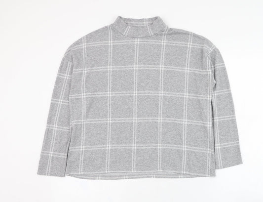 Kiabi Womens Grey Check Polyester Pullover Sweatshirt Size 14  Pullover