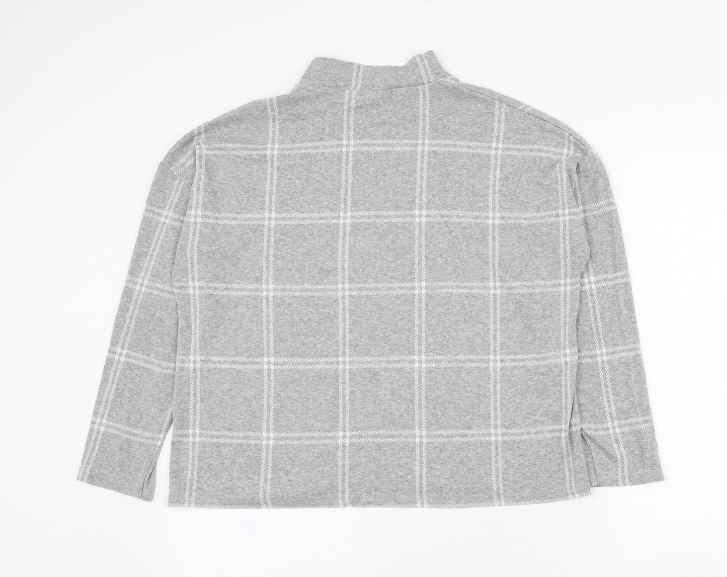 Kiabi Womens Grey Check Polyester Pullover Sweatshirt Size 14  Pullover
