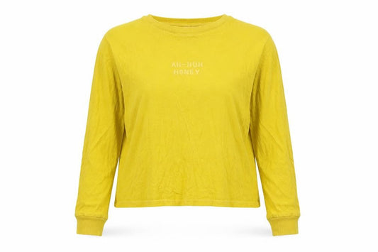 Tbar Limtied Womens Yellow  Cotton Pullover Sweatshirt Size M  Pullover - Slogan
