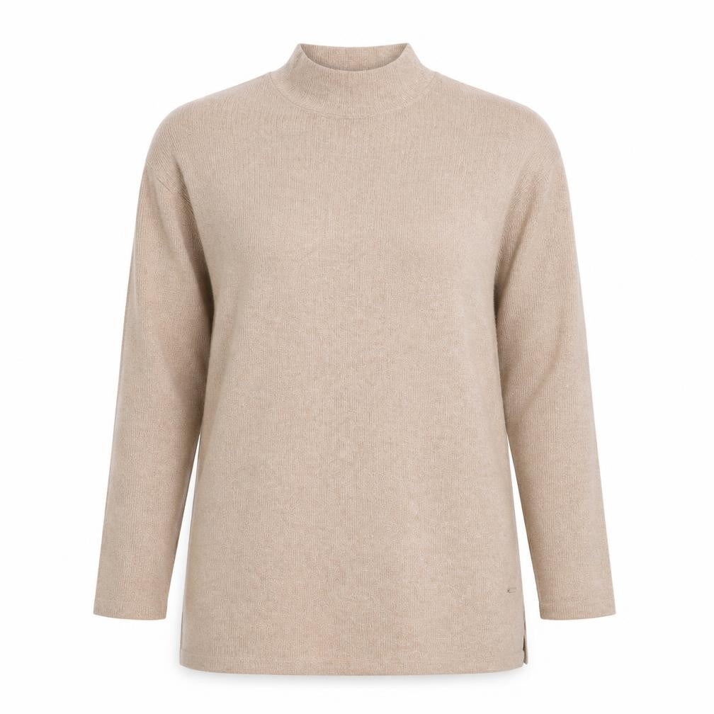 Dunnes Womens Brown Mock Neck  Polyester Pullover Jumper Size 12