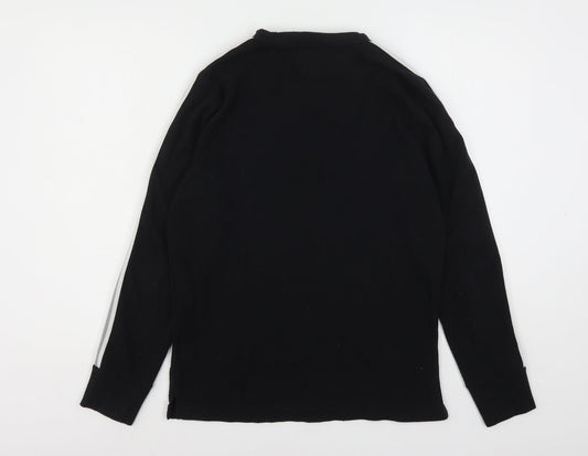 Hollister Boys Black  Cotton Basic T-Shirt Size S Round Neck