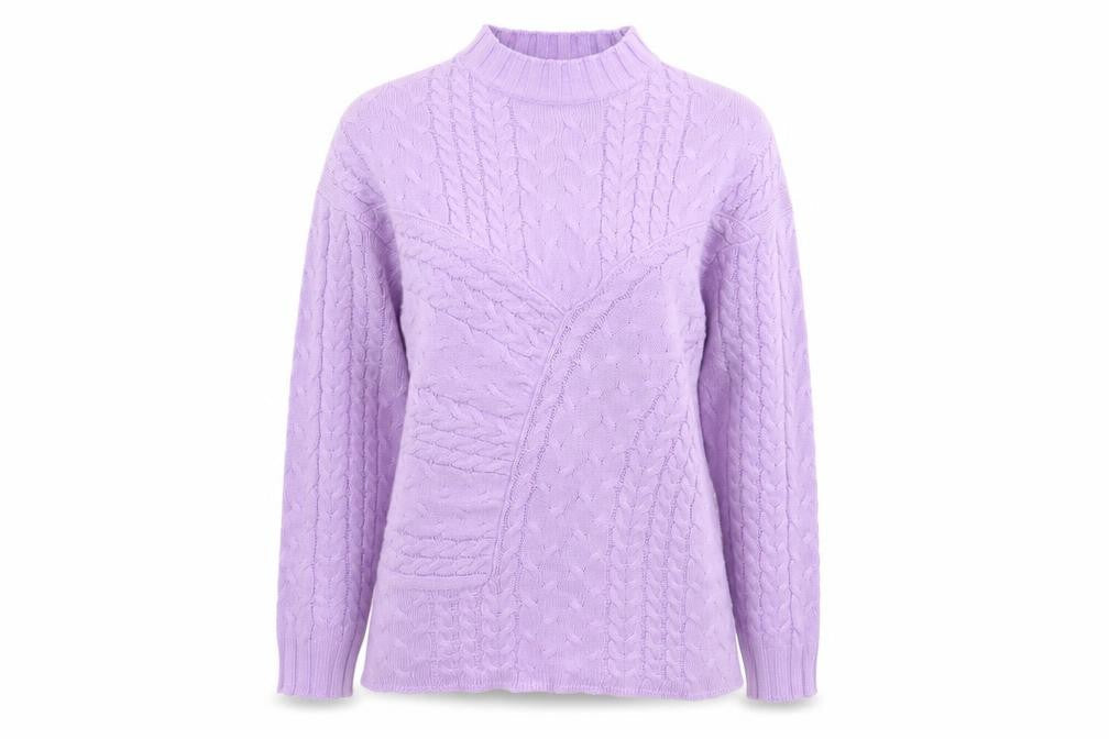 Wednesday's Girl Womens Purple Mock Neck  Acrylic Pullover Jumper Size M