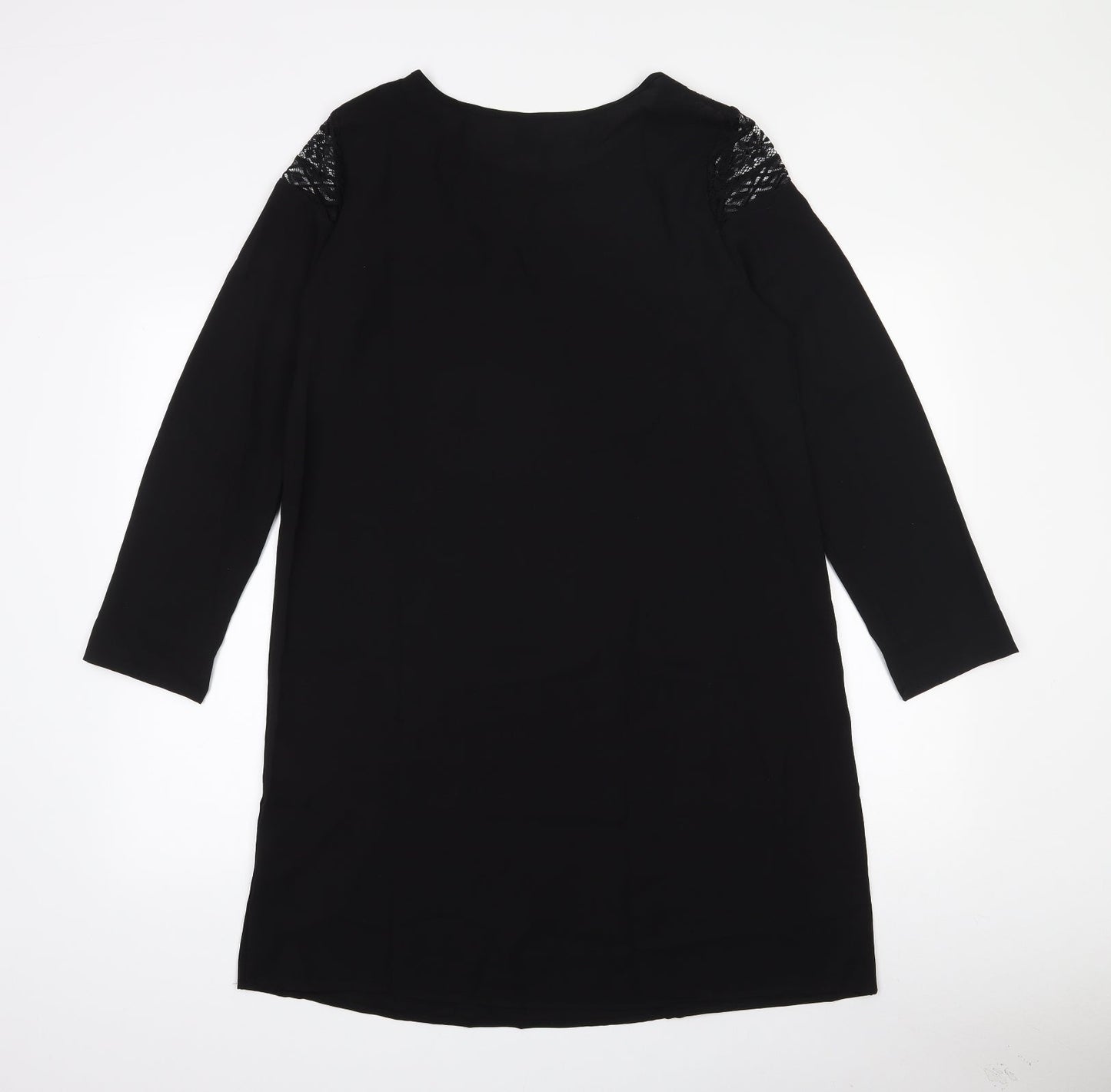 Emery Rose Womens Black  Polyester A-Line  Size M  Round Neck