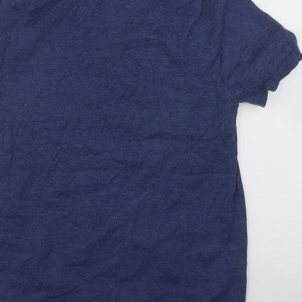 Dunnes Mens Blue Collared  Cotton Pullover Jumper Size S