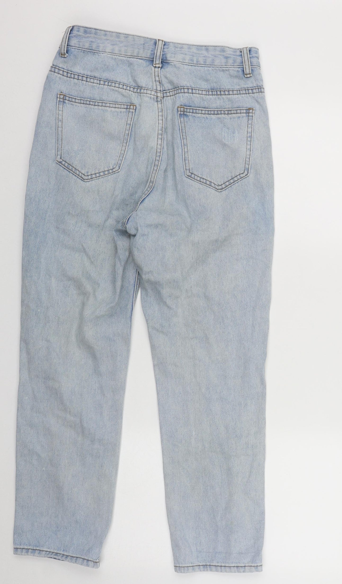 Pomelo Womens Blue  Cotton Straight Jeans Size 8 L25 in Regular Zip