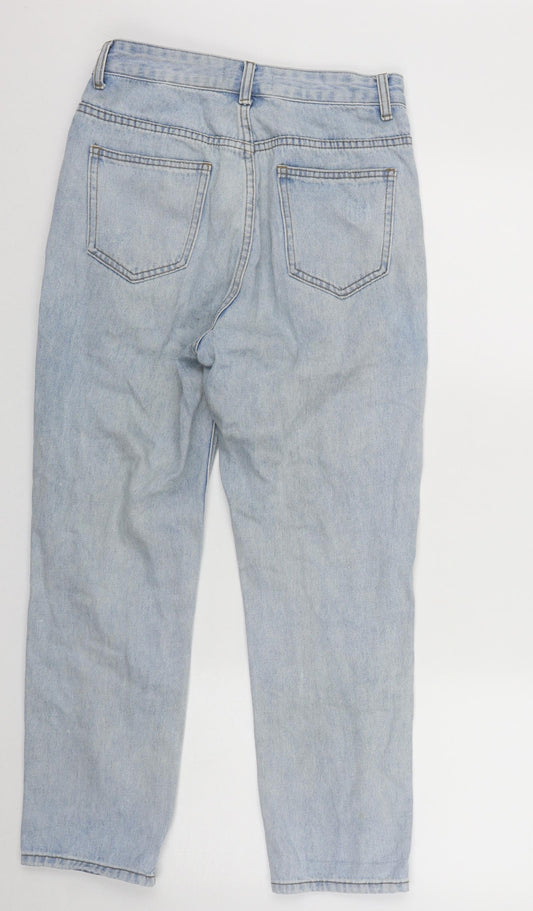 Pomelo Womens Blue  Cotton Straight Jeans Size 8 L25 in Regular Zip