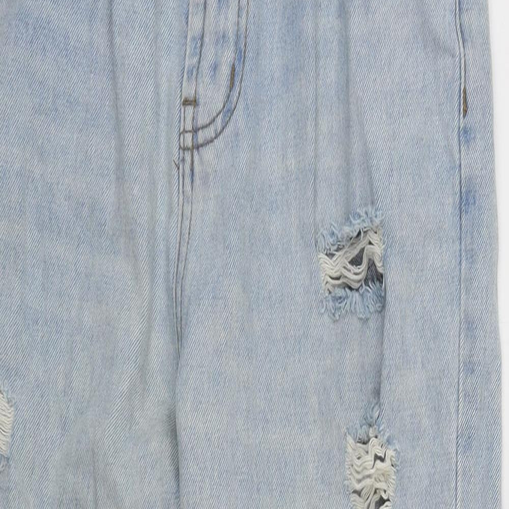 Pomelo Womens Blue  Cotton Straight Jeans Size 8 L25 in Regular Zip