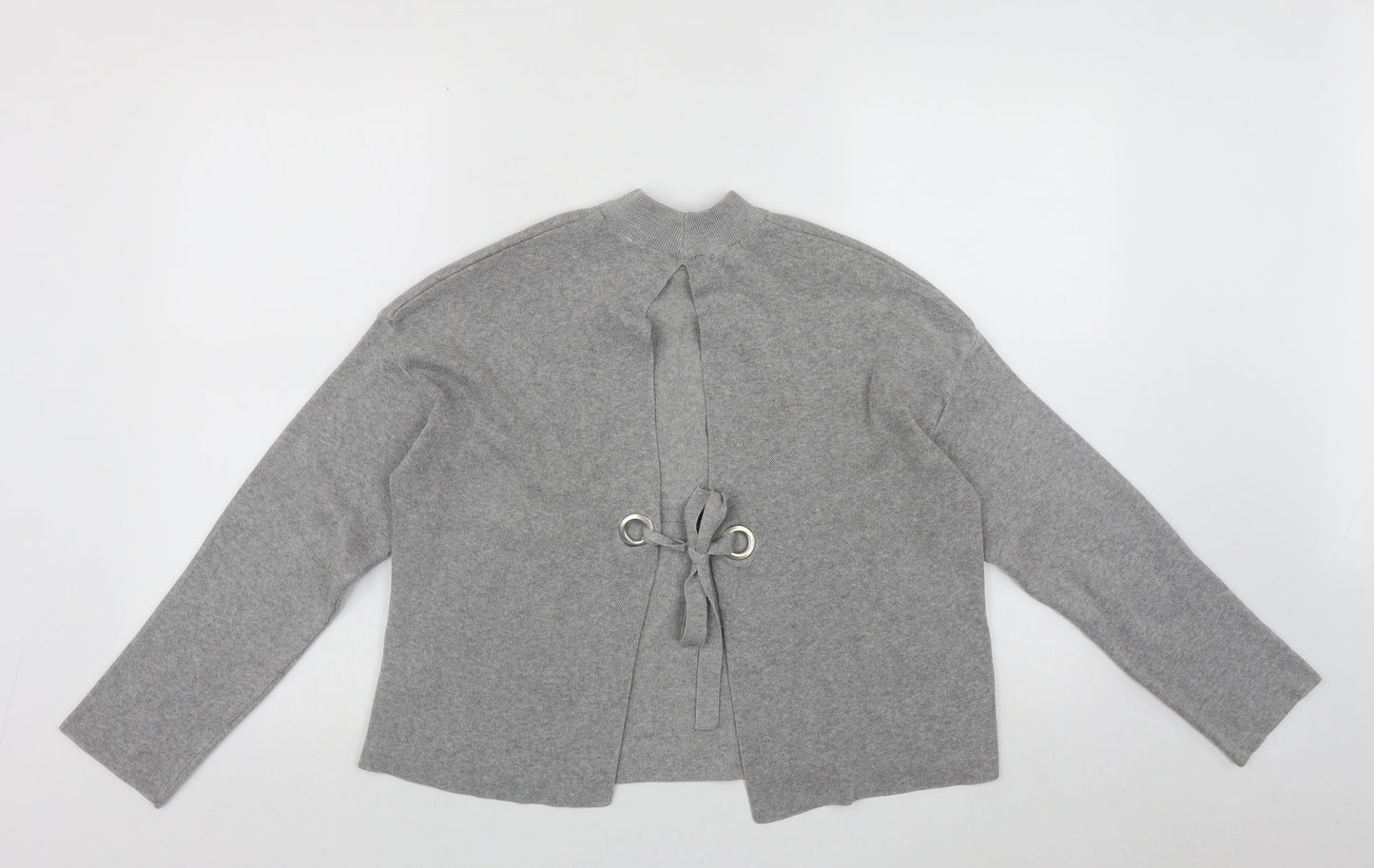 Bershka Womens Grey High Neck  Polyester Pullover Jumper Size XS