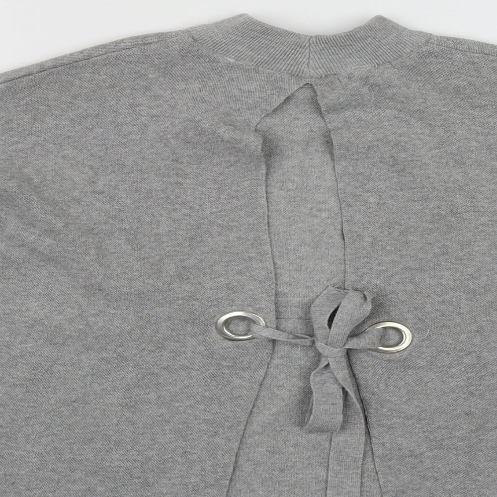 Bershka Womens Grey High Neck  Polyester Pullover Jumper Size XS