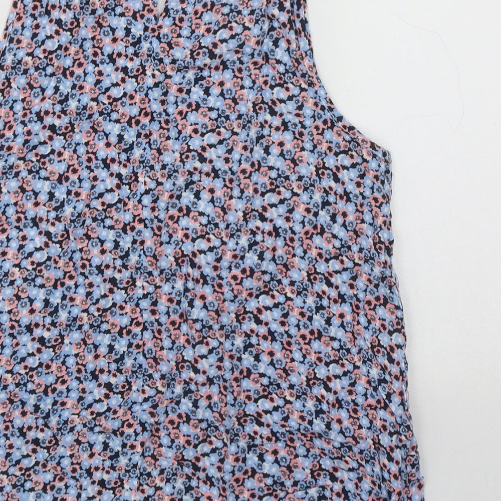 Candy Couture Womens Multicoloured Floral Viscose Basic Tank Size 12 Round Neck